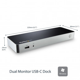 StarTech.com MST30C2HHPDU kannettavien tietokoneiden telakka ja porttitoistin Langallinen USB 3.2 Gen 1 (3.1 Gen 1) Type-C