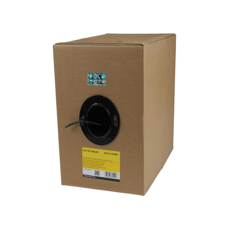 StarTech.com WIR5ECMRBK verkkokaapeli Musta 304,9 m Cat5e U UTP (UTP)