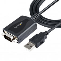 StarTech.com 1P3FPC-USB-SERIAL kaapelin sukupuolenvaihtaja DB-9 USB Type-A (4 pin) USB 2.0 Musta