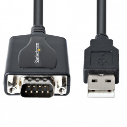 StarTech.com 1P3FPC-USB-SERIAL kaapelin sukupuolenvaihtaja DB-9 USB Type-A (4 pin) USB 2.0 Musta