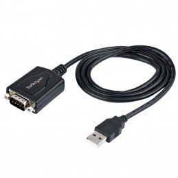 StarTech.com 1P3FPC-USB-SERIAL kaapelin sukupuolenvaihtaja DB-9 USB Type-A (4 pin) USB 2.0 Musta