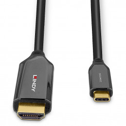 Lindy 43367 videokaapeli-adapteri 1 m USB Type-C HDMI-tyyppi A (vakio) Musta