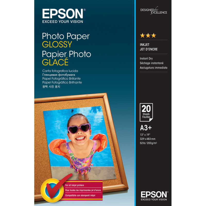 Epson Photo Paper Glossy - A3+ - 20 Arkkia