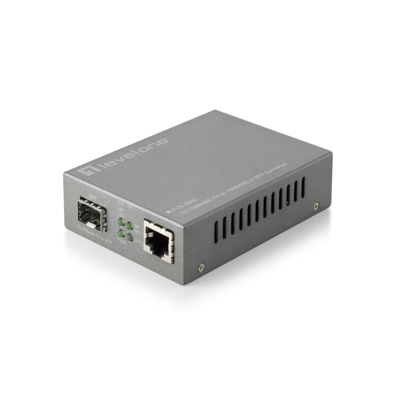 LevelOne FVS-3800 verkon mediamuunnin 100 Mbit s Harmaa