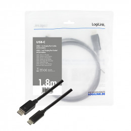 LogiLink UA0335 videokaapeli-adapteri 1,8 m USB Type-C DisplayPort Musta