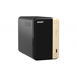 QNAP TS-264 NAS Tower Ethernet LAN Musta, Kulta N5095