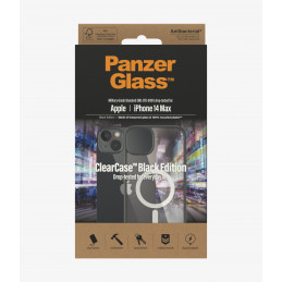 PanzerGlass ClearCase MagSafe matkapuhelimen suojakotelo 17 cm (6.7") Suojus Musta, Läpinäkyvä