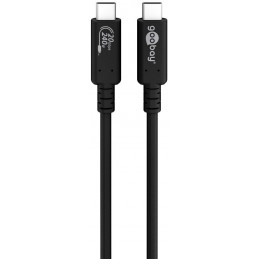 Goobay 61718 USB-kaapeli 2 m USB4 Gen 2x2 USB C Musta