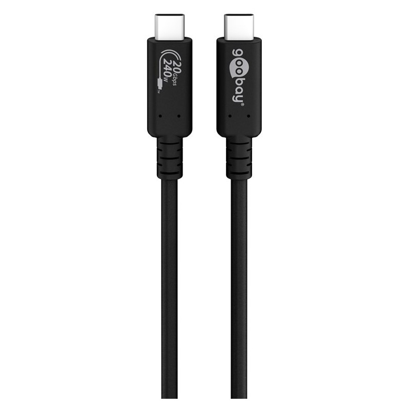 Goobay 61718 USB-kaapeli 2 m USB4 Gen 2x2 USB C Musta