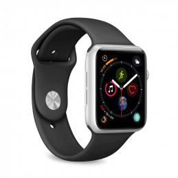 PURO ICON Apple Watch Band Yhtye Musta Silikoni