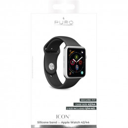 PURO ICON Apple Watch Band Yhtye Musta Silikoni
