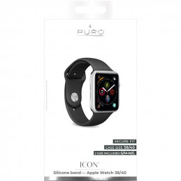 PURO ICON Apple Watch Band Yhtye Musta Silikoni