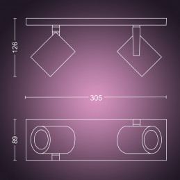 Philips Hue White and Color ambiance Argenta-kohdevalaisin kahdella spotilla