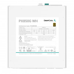 DeepCool PX850G WH virtalähdeyksikkö 850 W 20+4 pin ATX ATX Valkoinen