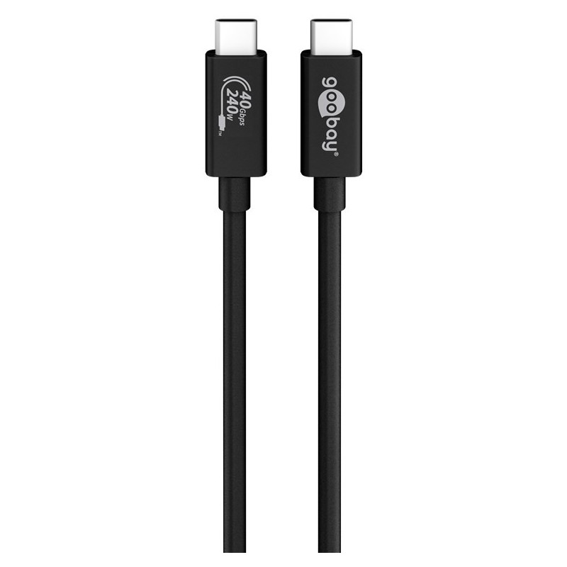 Goobay 61716 USB-kaapeli 0,7 m USB4 Gen 3x2 USB C Musta