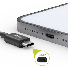 Goobay 51243 USB-kaapeli 2 m USB 2.0 USB C Musta