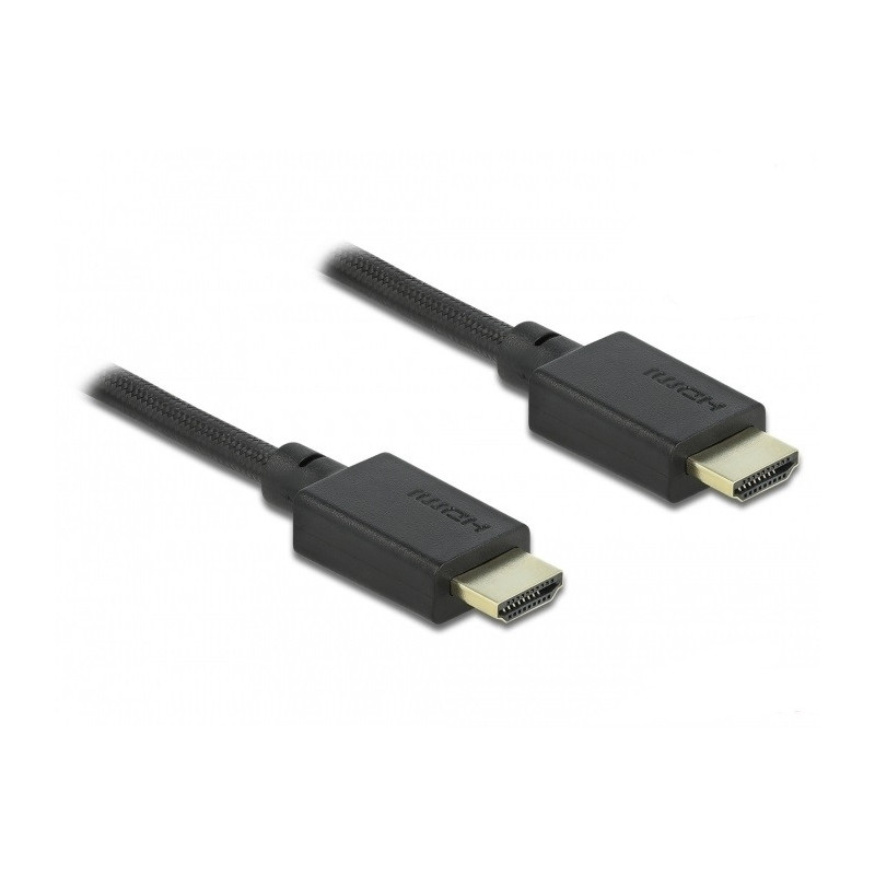 DeLOCK 85389 HDMI-kaapeli 2,5 m HDMI-tyyppi A (vakio) Musta