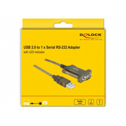 DeLOCK 64073 sarjakaapeli Läpinäkyvä 2 m USB A-tyyppi DB-9