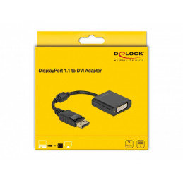 DeLOCK 61008 videokaapeli-adapteri 0,15 m DisplayPort DVI-D Musta