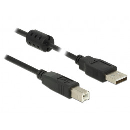 DeLOCK 0.5m, USB 2.0-A USB 2.0-B USB-kaapeli 0,5 m USB A USB B Musta