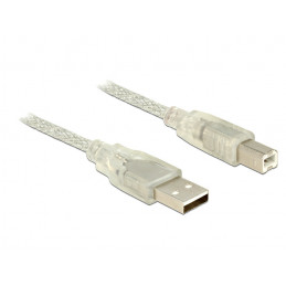 DeLOCK 83894 USB-kaapeli 2 m USB 2.0 USB A USB B Läpinäkyvä