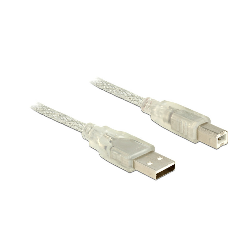 DeLOCK 83894 USB-kaapeli 2 m USB 2.0 USB A USB B Läpinäkyvä