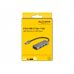 DeLOCK 63171 keskitin USB 3.2 Gen 1 (3.1 Gen 1) Type-A 5000 Mbit s Harmaa