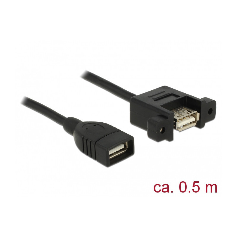 DeLOCK 85459 USB-kaapeli 0,5 m USB 2.0 USB A Musta