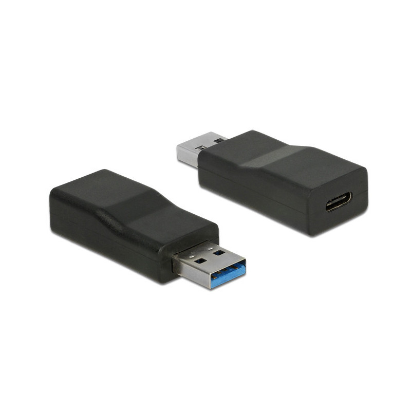 DeLOCK 65696 kaapelin sukupuolenvaihtaja USB 3.1 Gen 2 Type-A USB 3.1 Gen 2 Type-C Musta