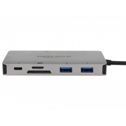 DeLOCK 87735 kannettavien tietokoneiden telakka ja porttitoistin Langallinen USB 3.2 Gen 1 (3.1 Gen 1) Type-C Harmaa