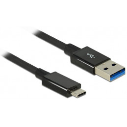 DeLOCK 1m USB 3.1 Gen 2 Type-C Type-A USB-kaapeli USB 3.2 Gen 2 (3.1 Gen 2) USB A USB C Musta