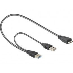 DeLOCK 82909 USB-kaapeli 0,2 m USB 3.2 Gen 1 (3.1 Gen 1) USB A Micro-USB B Harmaa