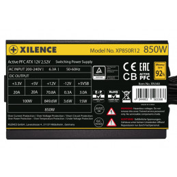 Xilence Performance A+ XN340 | XP850R12 virtalähdeyksikkö 850 W 20+4 pin ATX ATX Musta