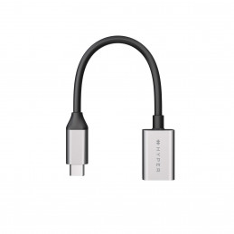HYPER HD425D-GL USB-kaapeli 0,0176 m USB 3.2 Gen 2 (3.1 Gen 2) USB C USB A Musta, Hopea