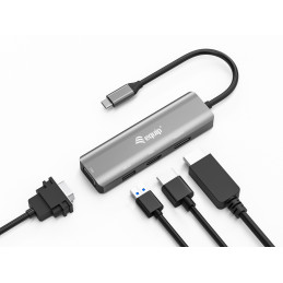 Equip 133485 USB grafiikka-adapteri 3840 x 2160 pikseliä Musta, Hopea