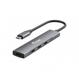 Equip 128963 keskitin USB 3.2 Gen 1 (3.1 Gen 1) Type-C 5000 Mbit s Musta, Hopea