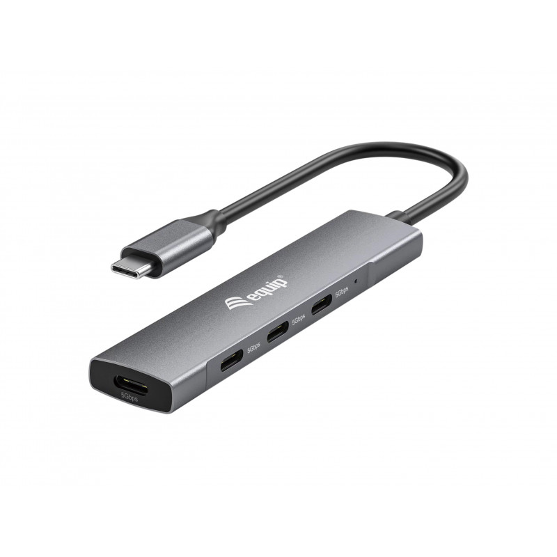 Equip 128963 keskitin USB 3.2 Gen 1 (3.1 Gen 1) Type-C 5000 Mbit s Musta, Hopea