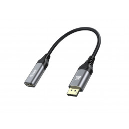 Equip 133445 videokaapeli-adapteri 0,15 m DisplayPort HDMI Musta, Harmaa