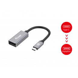 Equip 133493 videokaapeli-adapteri 0,15 m USB Type-C DisplayPort Musta, Harmaa