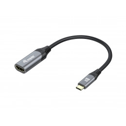 Equip 133492 videokaapeli-adapteri 0,15 m USB Type-C HDMI Musta, Harmaa