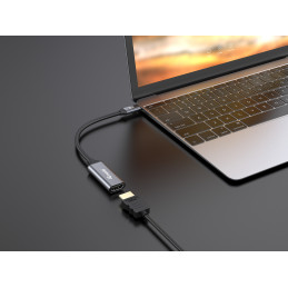 Equip 133491 videokaapeli-adapteri 0,15 m USB Type-C HDMI Musta, Harmaa