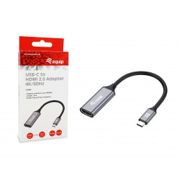 Equip 133491 videokaapeli-adapteri 0,15 m USB Type-C HDMI Musta, Harmaa