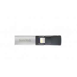 SanDisk iXpand USB-muisti 16 GB USB Type-A   Lightning 3.2 Gen 1 (3.1 Gen 1) Musta, Hopea