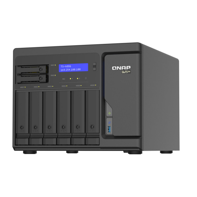 QNAP TS-h886 NAS Tower Ethernet LAN Musta D-1602