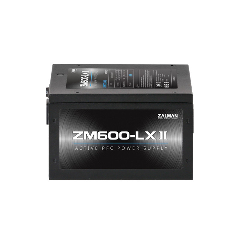 Zalman ZM600-LXII virtalähdeyksikkö 600 W 20+4 pin ATX ATX Musta