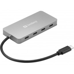 Sandberg 136-41 keskitin USB 3.2 Gen 1 (3.1 Gen 1) Type-C 10000 Mbit s Harmaa