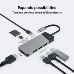 Green Cell HUBGC01 keskitin USB Type-C 5000 Mbit s Hopea