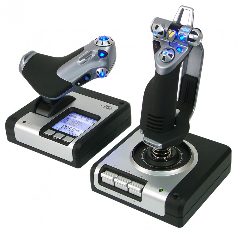 Logitech G Flight Control System Musta, Hopea USB 2.0 Lentosimulaattori Analoginen Digitaalinen PC