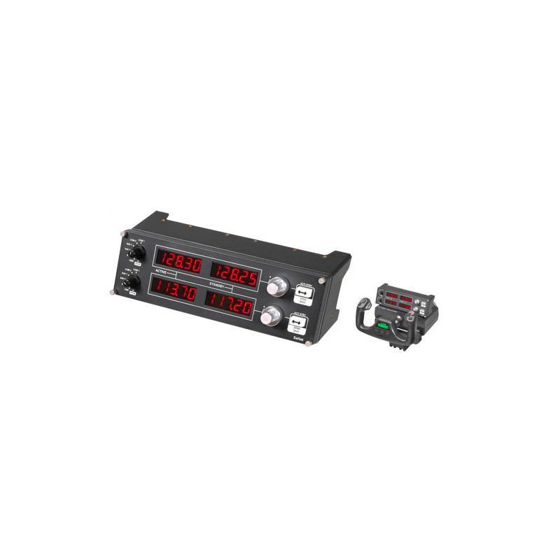 Logitech G Flight Radio Panel Musta, Punainen, Hopea USB 2.0 Lentosimulaattori Analoginen Digitaalinen PC