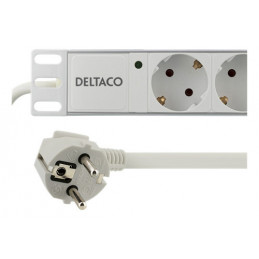 Deltaco GT-8529W jatkojohto 2 m 8 AC-pistorasia(a) Sisätila Valkoinen